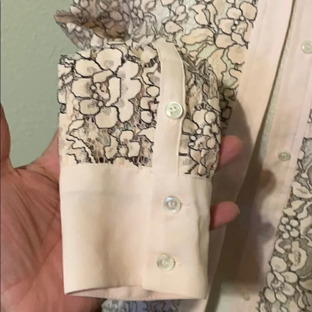J Crew Button-up lace top